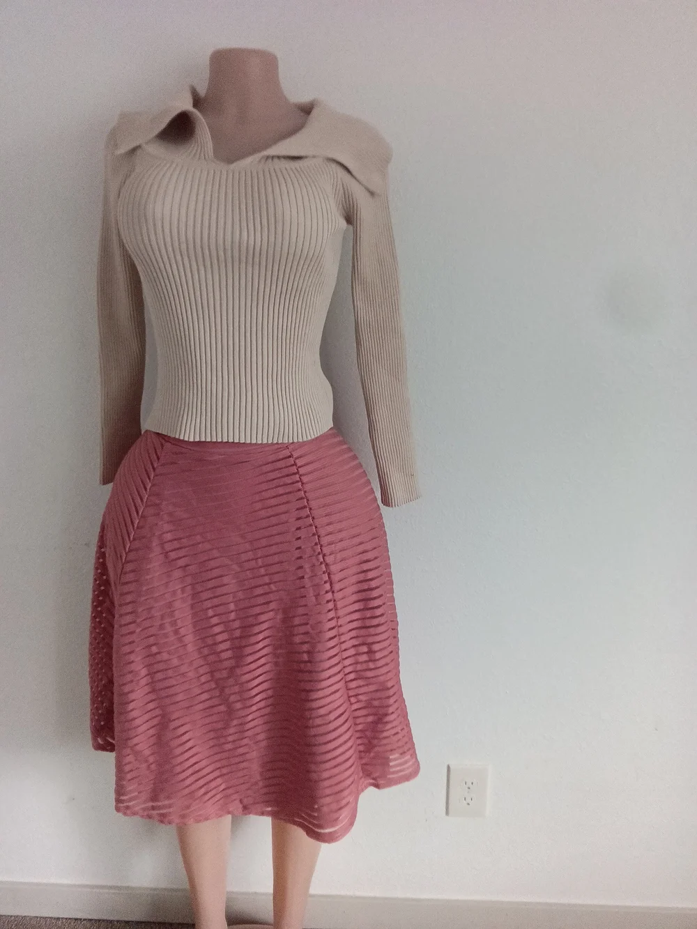 Pleated A-Line Pink Women's Skirt
